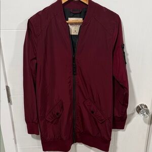 Hollister Men's Deep Red Bomber Jacket